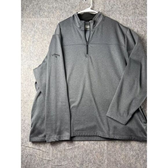 Callaway Golf Sweater Mens 2XL Gray 100% Polyester Long Sleeve 1/4 Zip Pullover - Picture 2 of 8